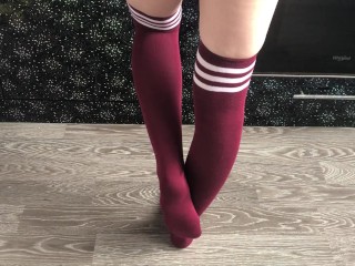 kelly_feet teen dress red knee socks foot fetish