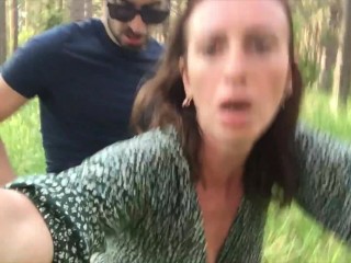 Selfie Forest Sex with Stranger - Just Lift My Dress and Fuck Me